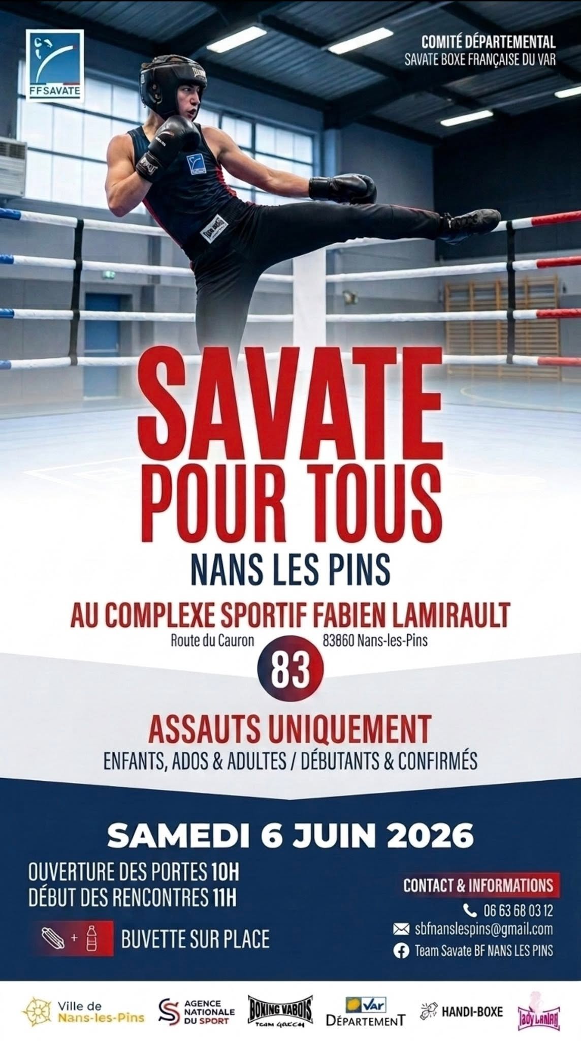 Affiche officielle Savate Pour Tous 2026 CDSBF83